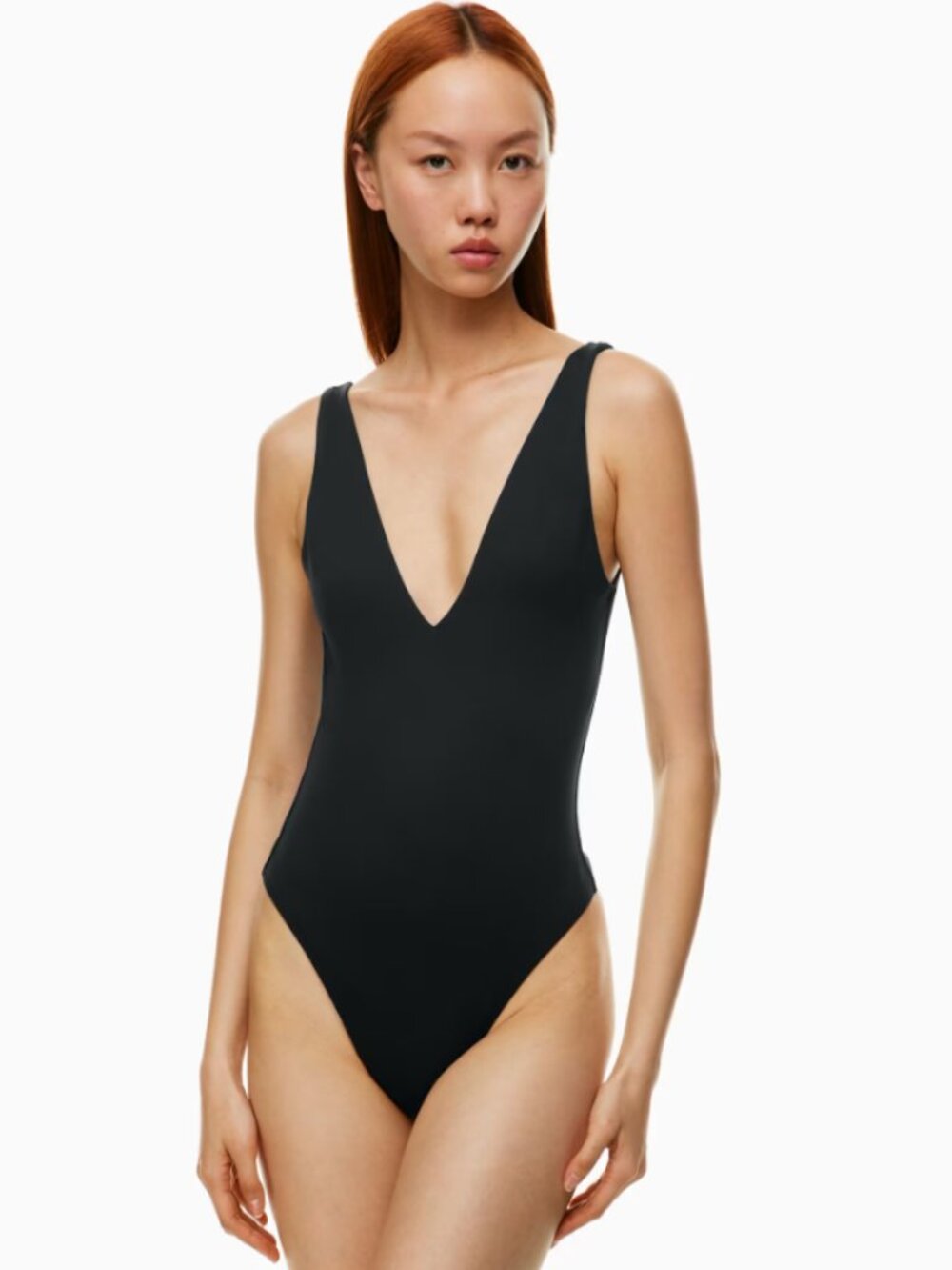 Aritzia Babaton Contour V-Neck Bodysuit Black Small